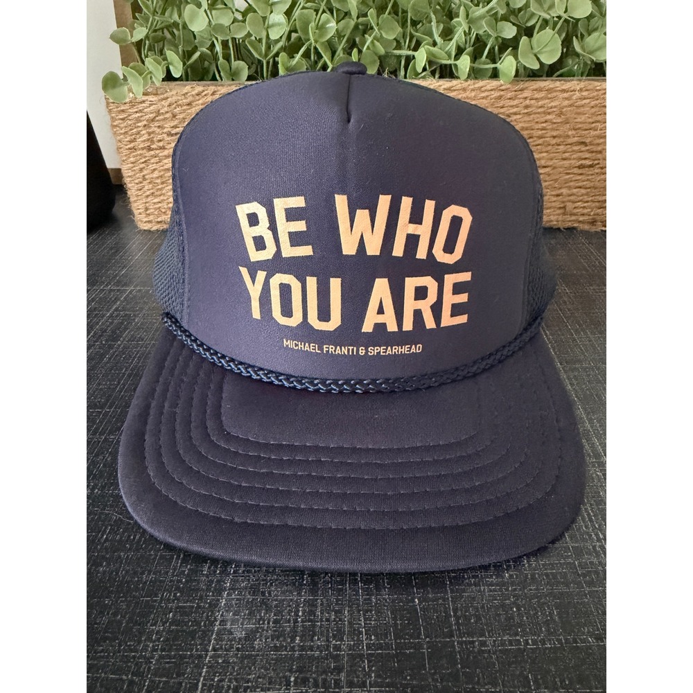 Michael Franti Spearhead Be Who You Are Navy Blue Trucker Hat Otto Snapback Cap